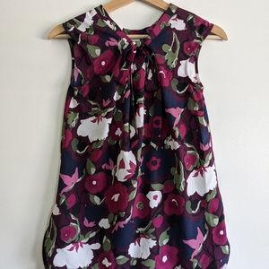 Floral blouse with bow